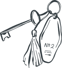 A keyring holding a key, a whistle labeled "No 2," and several thin key tags or charms—perfect for any showit design partner who values creative branding and website design essentials.