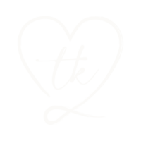 Hand drawn heart icon with initials "tk"