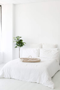 White studio with a bed