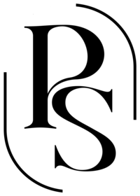 Puur Susan fotografie zwart logo op transparante achtergrond P en S met ovalen kader