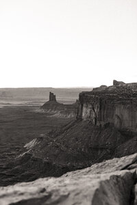 Desert cliffs in the distance in Canyonlands National Park Utah