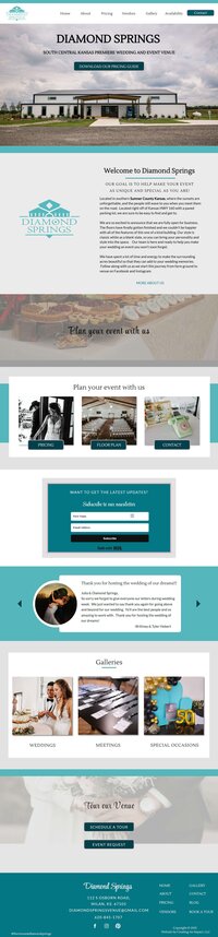 Diamond Springs home page screenshot ipad mockup 