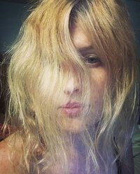 Blonde woman's face