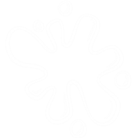 White outline drawing of burger sauce splodge