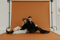 couple posing in the studio