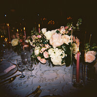Bride and groom sharing a first dance under string lights at their Cincinnati wedding reception