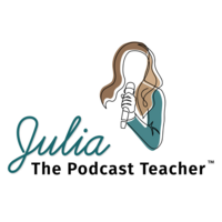 Julia The Podcast Teacher logo created by Austin and Monica