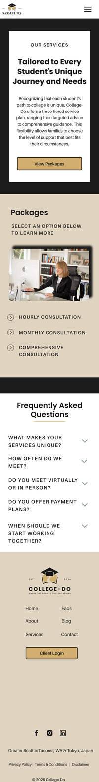 Iphone website mockup of College-do website designed by The Creative Impact
