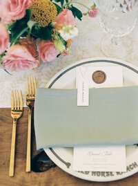 Wedding Menu with Wax Seal