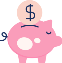 Simple pink piggy bank illustration