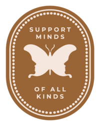 Logo with butterfly and tagline