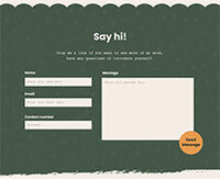 Contact section Showit website template Milla by The Template Emporium