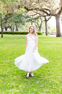 family of four under the oaks in downtown savannah