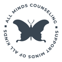 Logo with butterfly and tagline