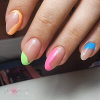 Colourful neon colour nail inspo by a trained nail technician