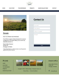 Shasta Valley Producers contact page screenshot mockup on ipad