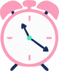 Simple pink alarm clock illustration