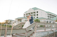 bride and groom kissing at the westin hilton head island