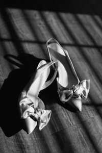 Editorial wedding photography photo of bridal shoes  by a Philadelphia wedding photographer