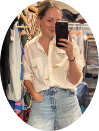 Alexa's favorite white blouse