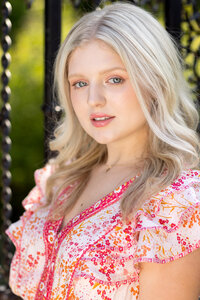Professional senior portrait of a high school student in Northville, captured in a modern, clean outdoor location with a relaxed and confident look.