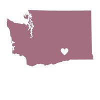 Map of washington state with heart over tricities
