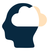 Mental health nutrition icon representing trauma-informed care for anxiety depression and complex conditions by dietitian
