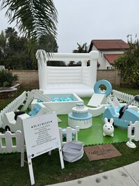Blue and White Soft Play with Bounce House