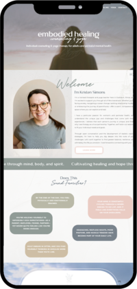 A modern therapist website design featuring a professional layout tailored for a female audience, showcasing elegance and functionality.