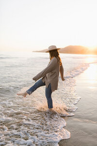 Allie Marie Smith, playing on the beach