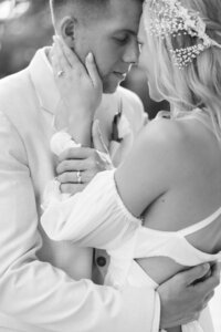 First look for the bride and groom at their destiantion wedding in Tulum, Mexico. 