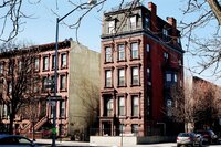 Brownstone houses in Brooklyn, New York, available for sale.