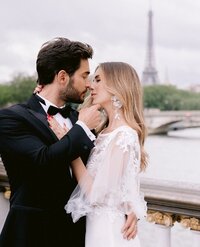 Wedding couple near the waterside