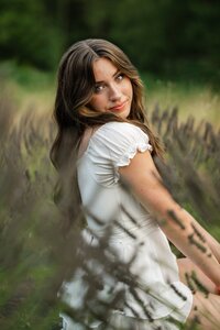 senior girl lavender