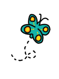 Teal and yellow butterfly