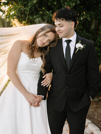 Bride surrounded by boho florals