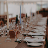 Shoot of a table set up for a wedding breakfast