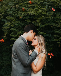 bride & groom kissing