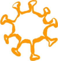 orange icon of covid virus