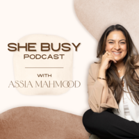the captivating cover art of the She Busy Podcast.