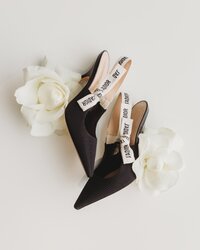 Wedding details photo of Dior bridal shoes