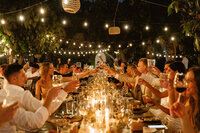 wedding guests cheers glasses