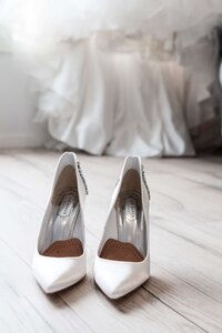 white wedding heels