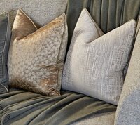 Metallic Pillow Texture Details on couch