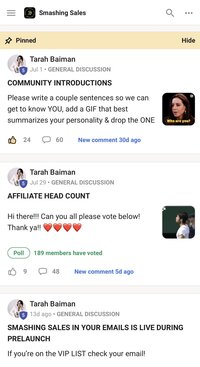 screenshot of monthly Q+A with Tarah