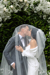 Wedding in garden at smith farm garden connecticut