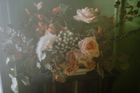 A beautifully arranged vintage wedding bouquet with soft, earthy tones, captured in Spokane, Washington, for a timeless and romantic touch.