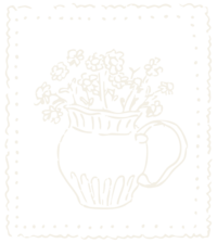 flower pot stamp illustration