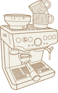 hand illustrated coffee cups