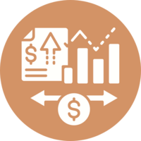 an icon that shows documents and graphs which depicts the course's intent to learn about traditional and creative financing options